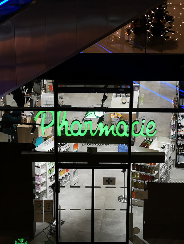 enseigne lumineuse pharmacie lille
